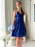 Vivienne girls light navy graduation dress