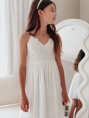Vivienne Girls White Dress - A Little Lacey