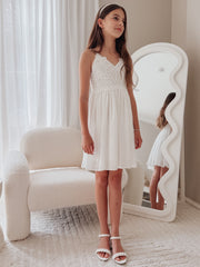 Vivienne Girls White Dress - A Little Lacey