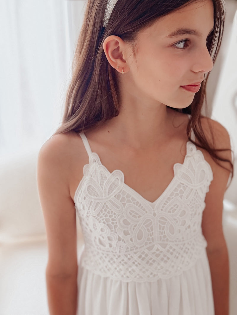 Vivienne Girls White Dress - A Little Lacey
