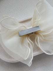 Wavy Girls Bow - Ivory - A Little Lacey