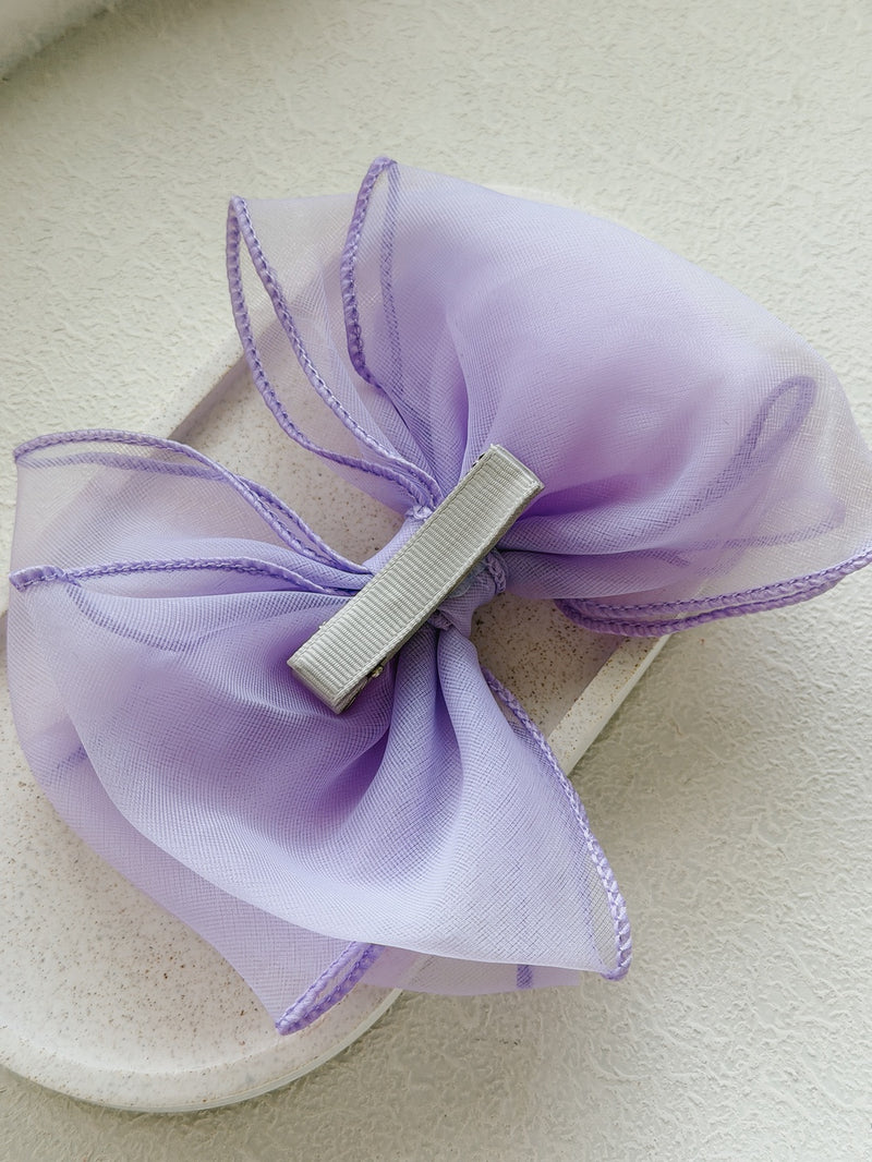 Wavy Girls Bow - Lilac - A Little Lacey