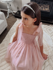 Willow Dusty Pink Girls Full-length Dress - A Little Lacey