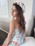 WILLOW pink and white girls flower crown