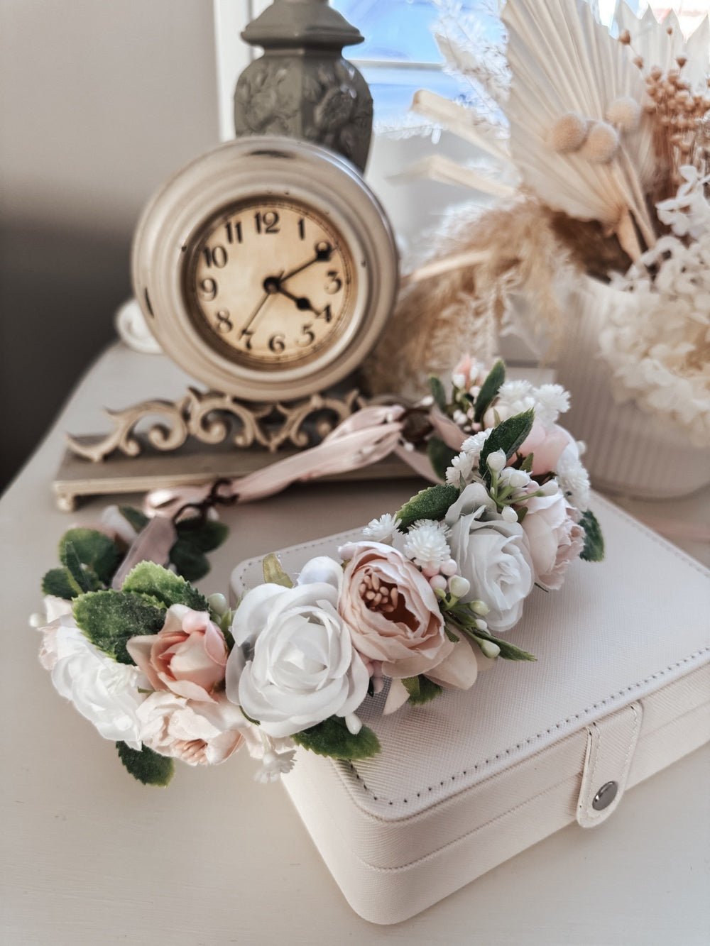 Willow Girls White & Pink Flower Crown