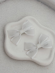 White Petal Girls Pigtail Bows - A Little Lacey