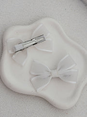 White Petal Girls Pigtail Bows - A Little Lacey