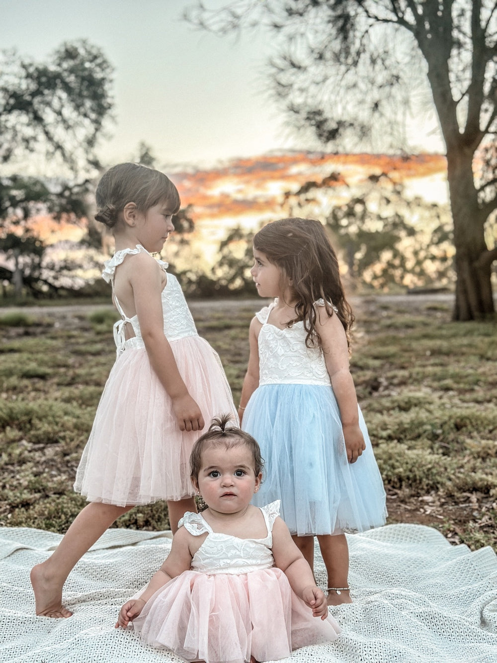 Zara White and Peach Girls Lace Dress - Sale