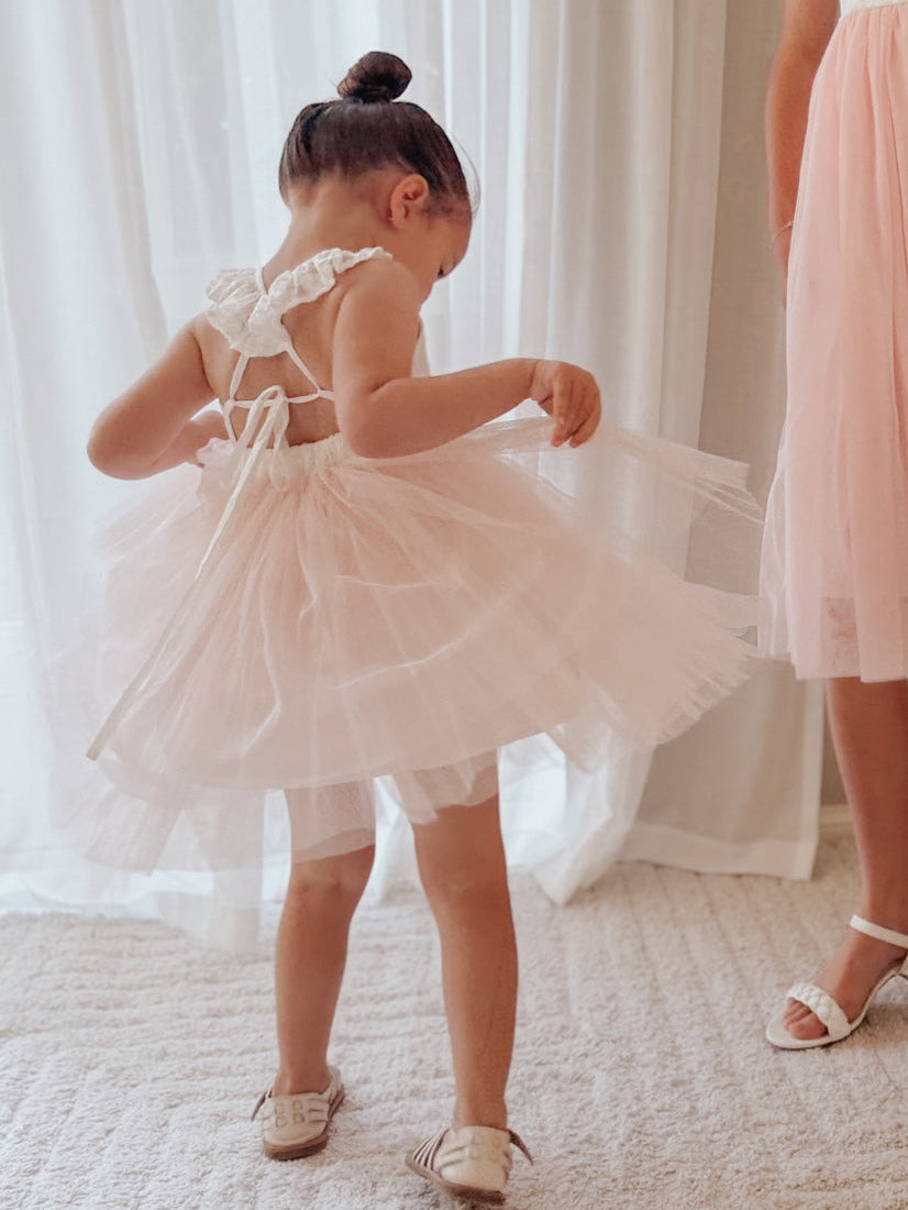 Zara White and Peach Girls Lace Dress - A Little Lacey · Photo 8 of 18