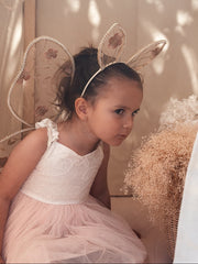 Zara White and Peach Girls Lace Dress - A Little Lacey