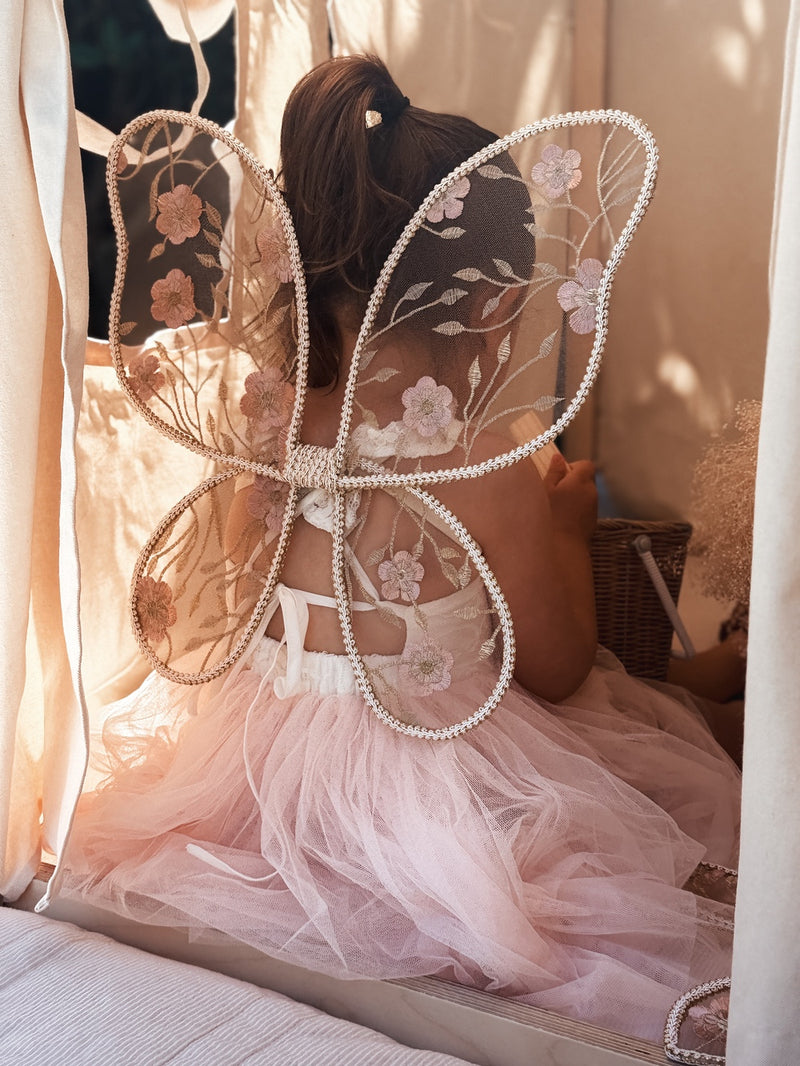 Zara White and Peach Girls Lace Dress - A Little Lacey