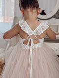 Zara White and Peach Girls Lace Dress - A Little Lacey · Photo 2 of 18