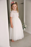 Annalise Girls White Short Sleeve Dress - A Little Lacey · Photo 19 of 21