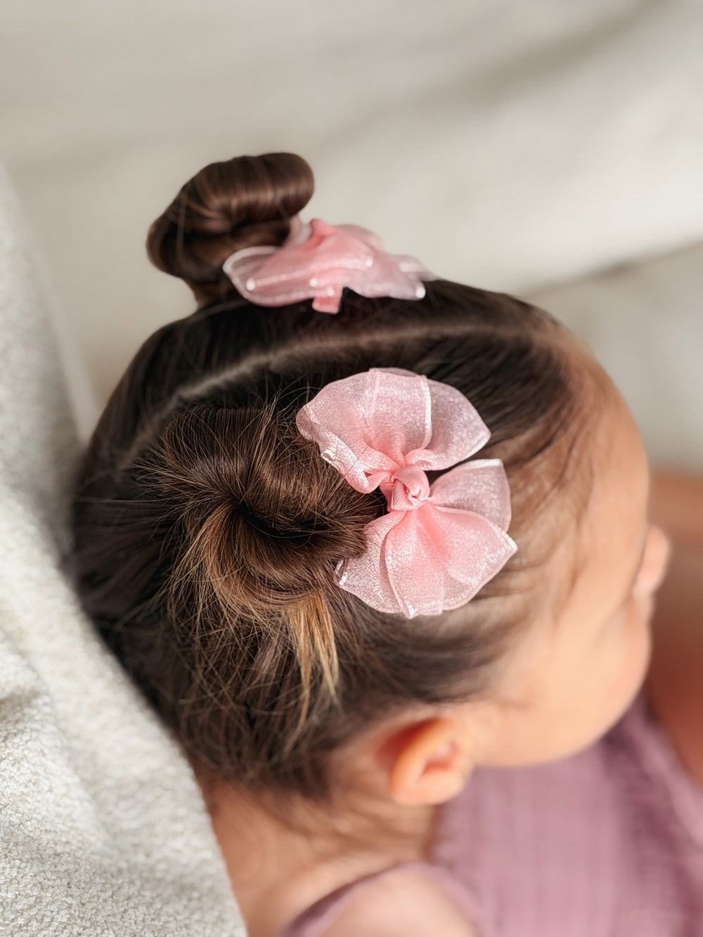 Girls blush peach hair accessories for dresses and party outfits