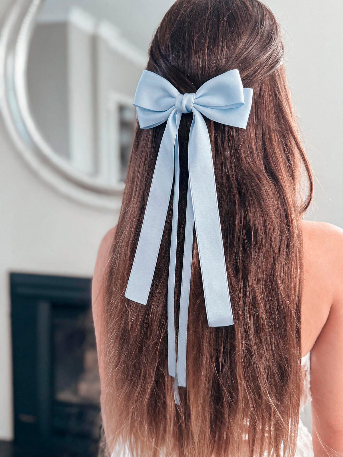Classic Light Blue Girls Hair Bow