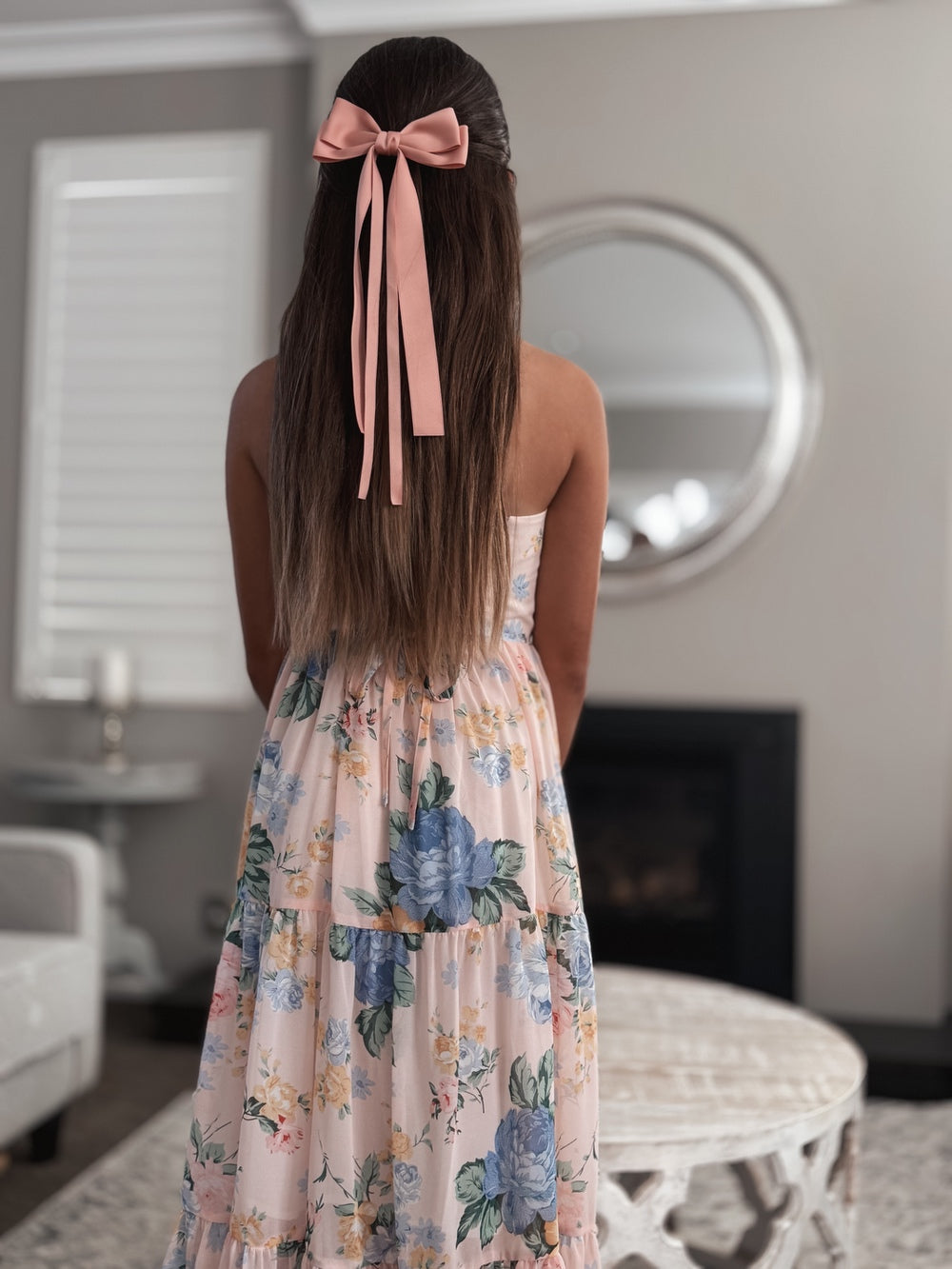 Classic Dusty Pink Girls Hair Bow
