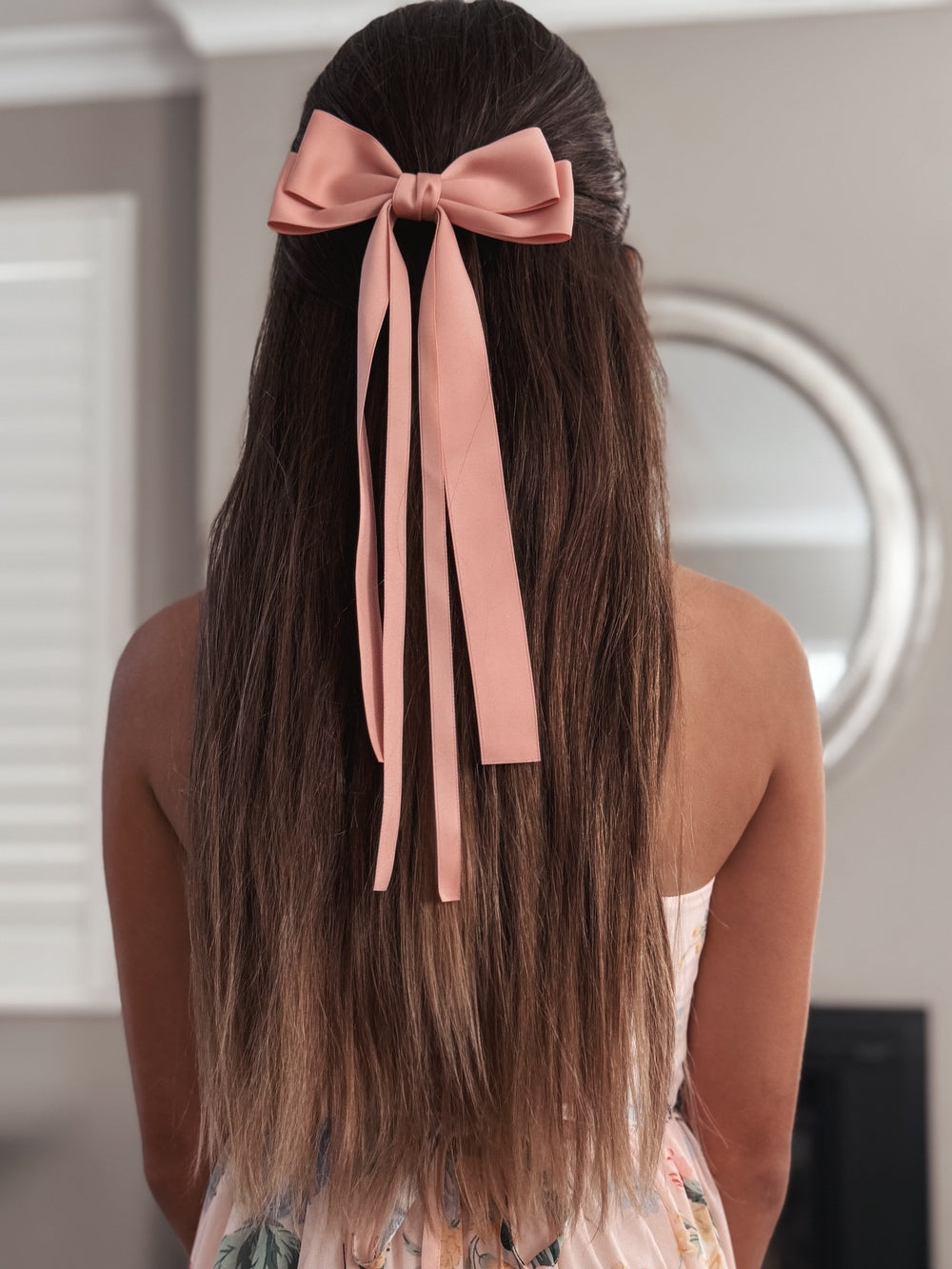 Classic Dusty Pink Girls Hair Bow