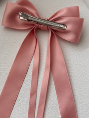 Classic Dusty Pink Girls Hair Bow - A Little Lacey