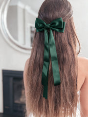 Classic Green Girls Hair Bow - A Little Lacey