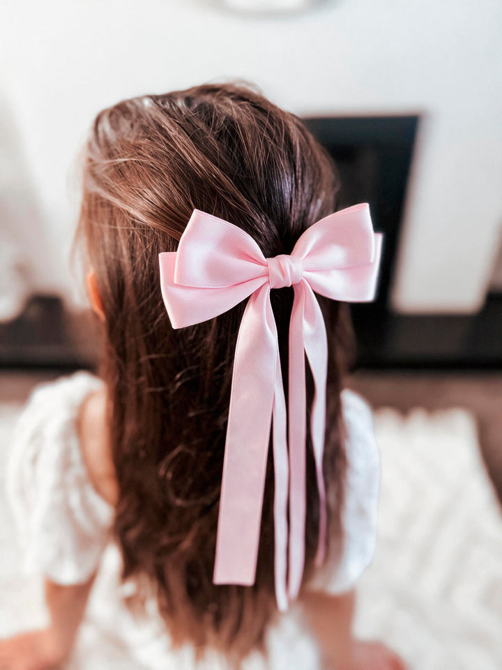 Classic Pale Pink Girls Hair Bow