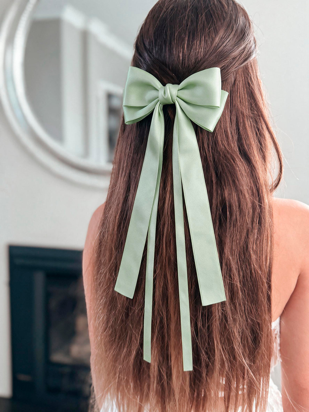Classic Sage Green Girls Hair Bow