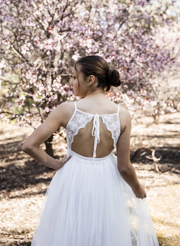 Elodie Girls White Dress - Flower Girl Dresses