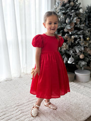 Evangeline Girls Red Christmas Dress - A Little Lacey