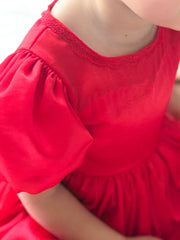 Evangeline Girls Red Christmas Dress - A Little Lacey