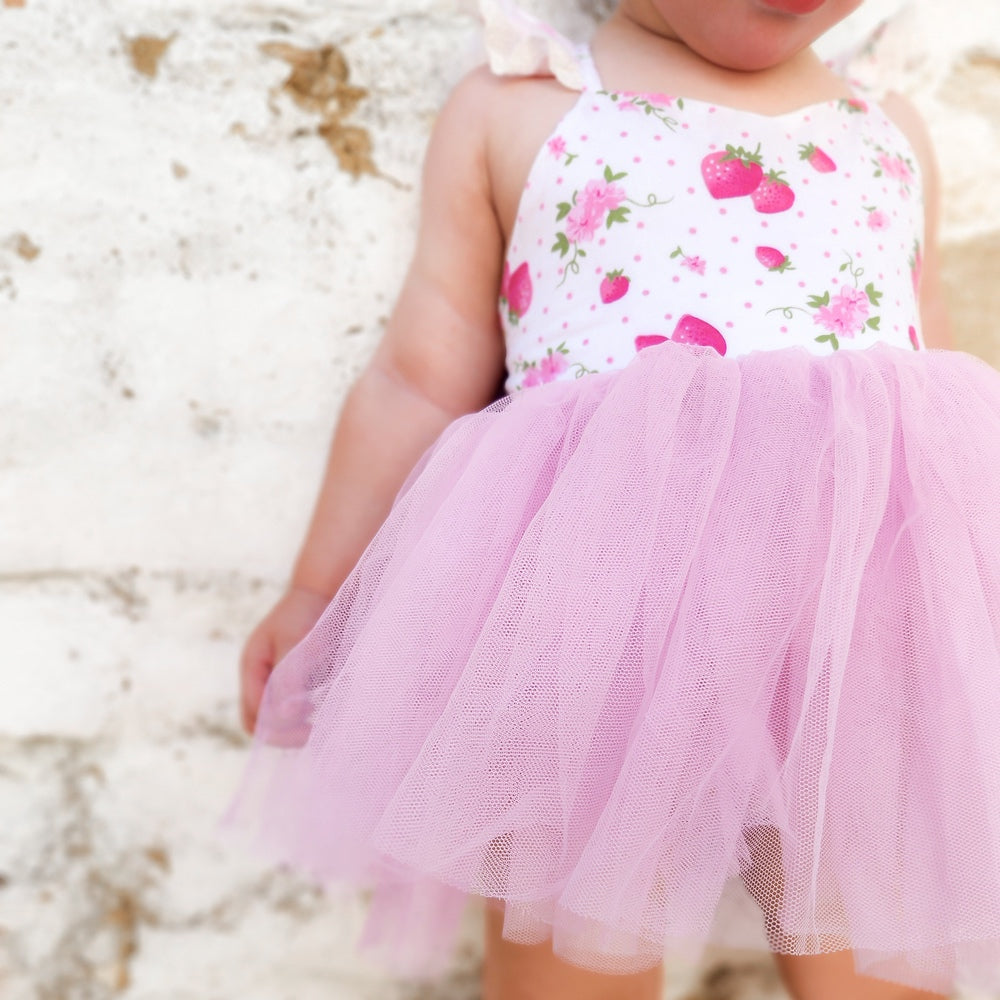 Frankie Baby Tutu Romper - Strawberry - A Little Lacey · Photo 3 of 15