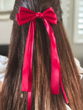 Classic Deep Red Girls Hair Bow - A Little Lacey · Photo 1 of 4