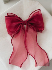Curly Girls Burgundy Bow - A Little Lacey