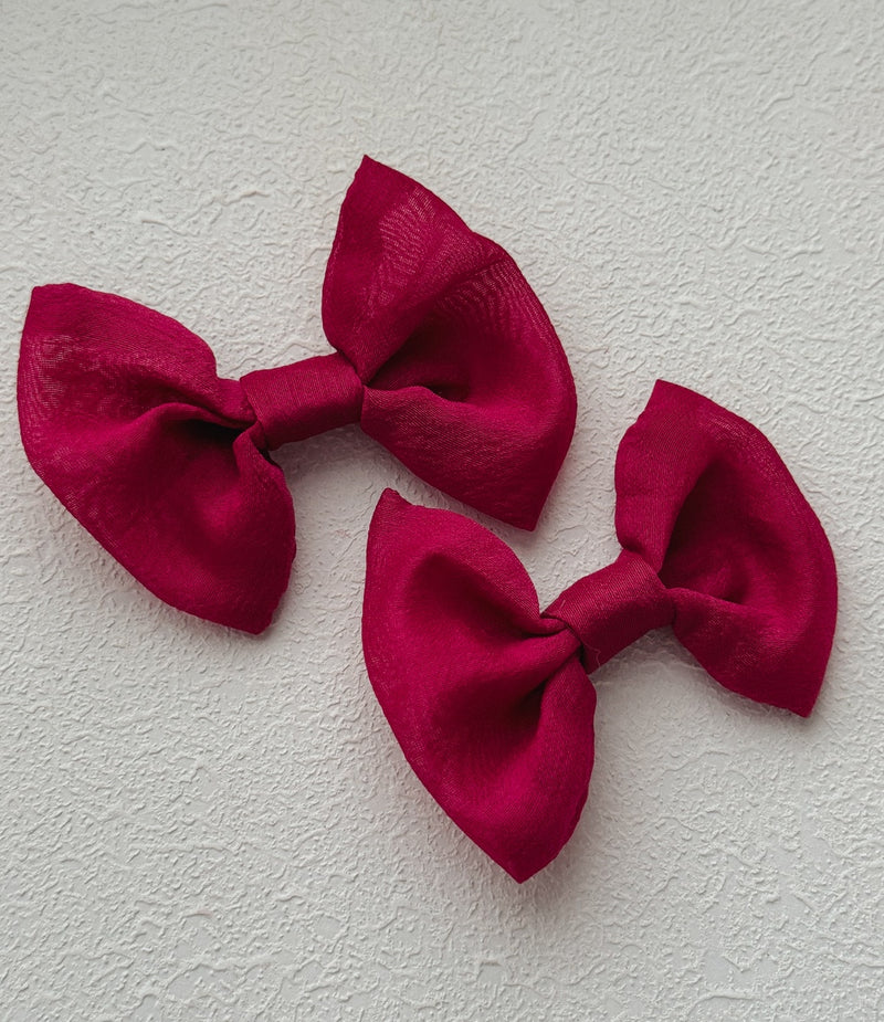 Fuchsia Elegance Hair Bows - A Little Lacey