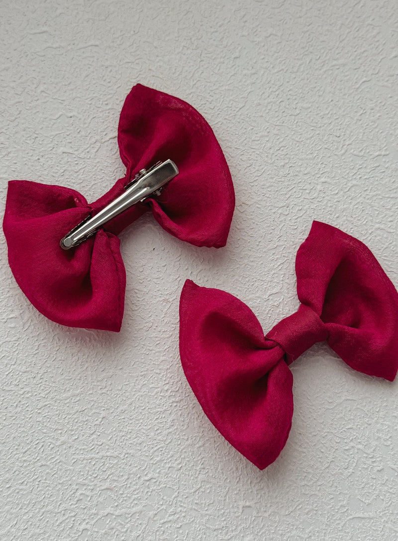 Fuchsia Elegance Hair Bows - A Little Lacey