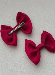 Fuchsia Elegance Hair Bows - A Little Lacey