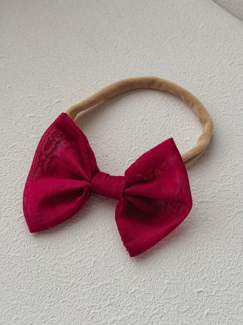 Fuchsia Elegance Hair Bows - A Little Lacey