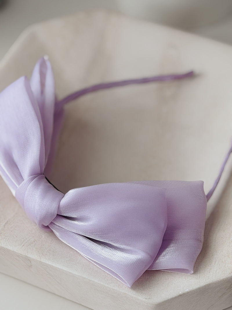 Lilac Bow Girls Headband - A Little Lacey