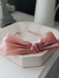 Dusty pink girls headband with large bow