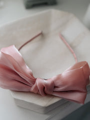 Dusty Pink Bow Girls Headband - A Little Lacey