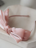 Soft dusty pink bow headband for babies and young girls