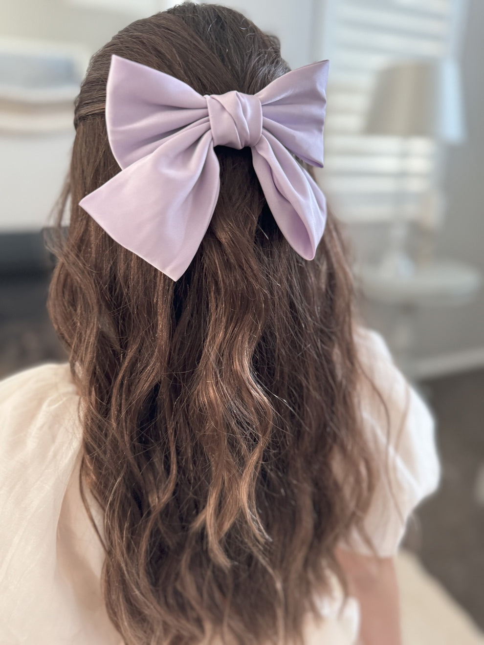 Girls Lilac Satin Bow - A Little Lacey · Photo 1 of 3