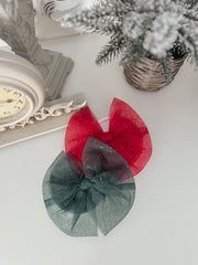 Sparkle Green Christmas Bow - A Little Lacey