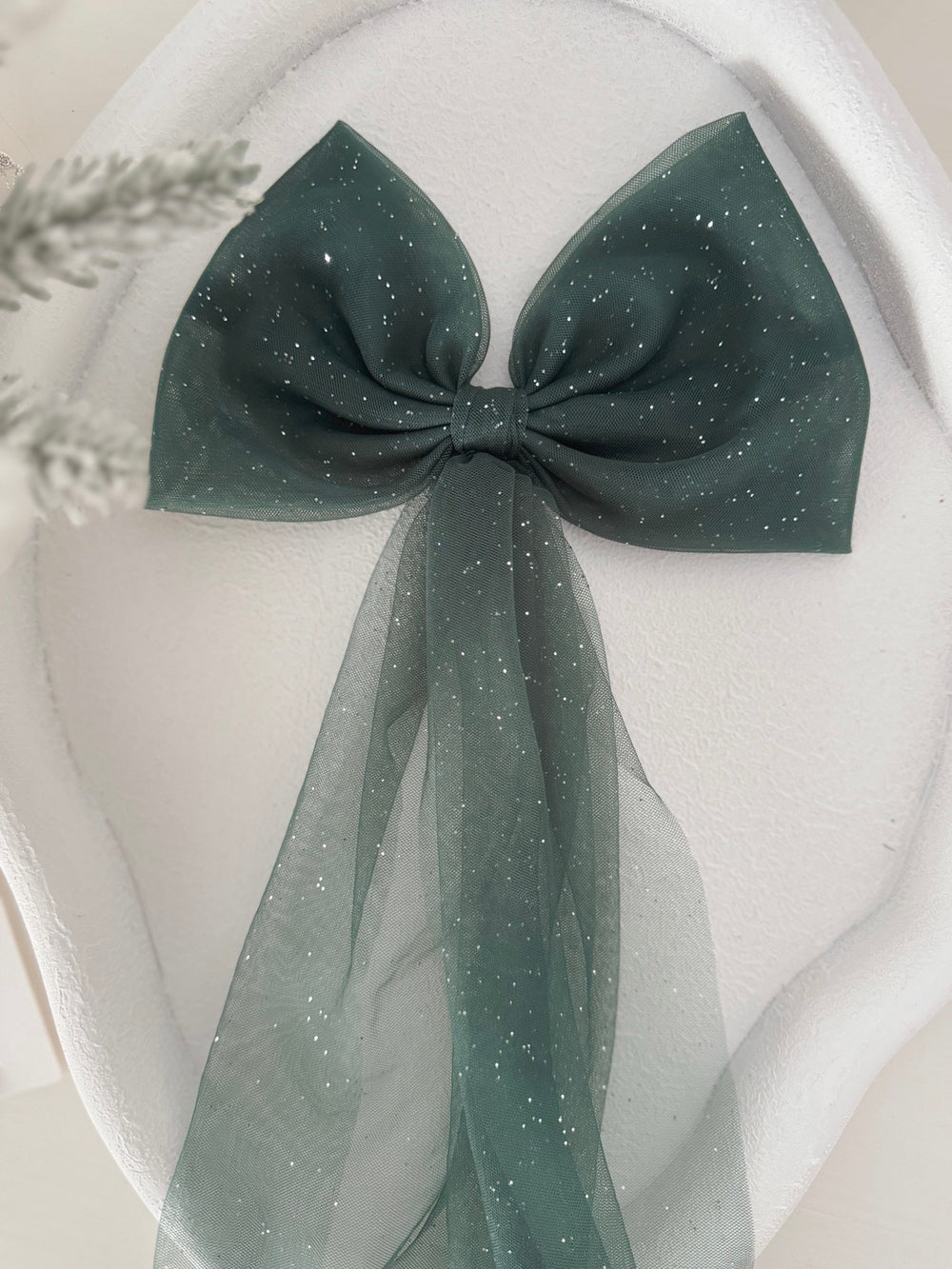 Sparkle Green Christmas Bow