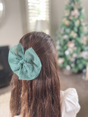 Sparkle Green Christmas Bow - A Little Lacey