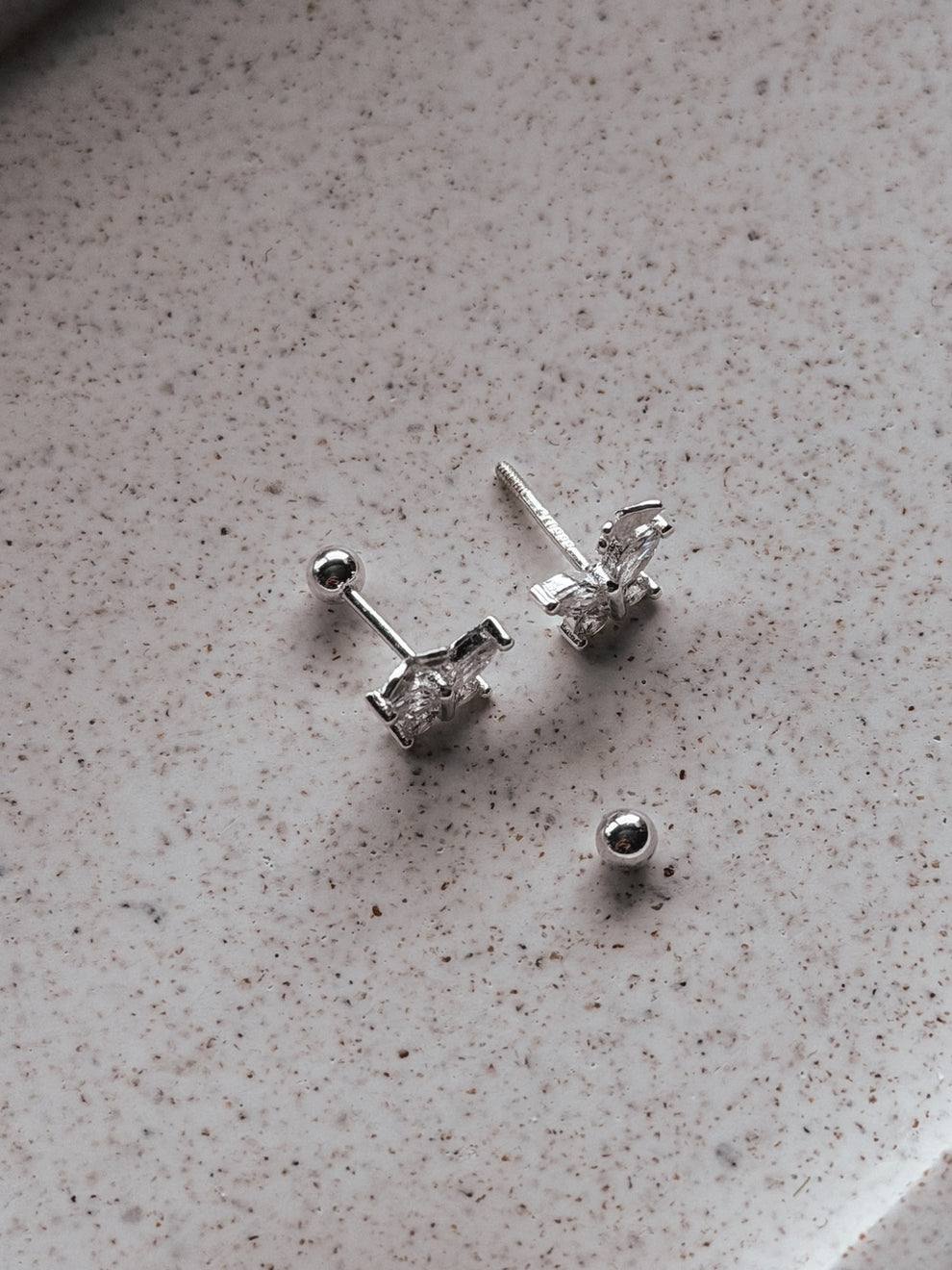 Girls Silver Butterfly Earrings - A Little Lacey · Photo 8 of 8