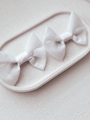 White Elegance Hair Bows - A Little Lacey