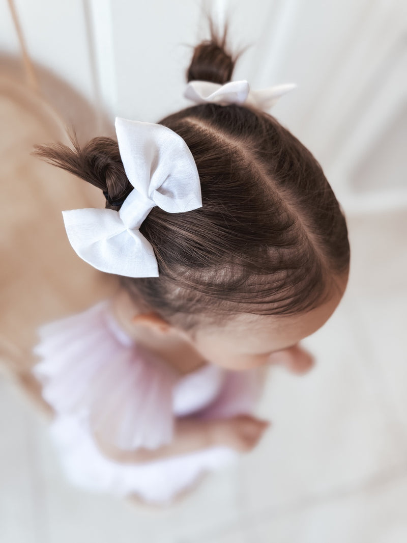 White Elegance Hair Bows - A Little Lacey