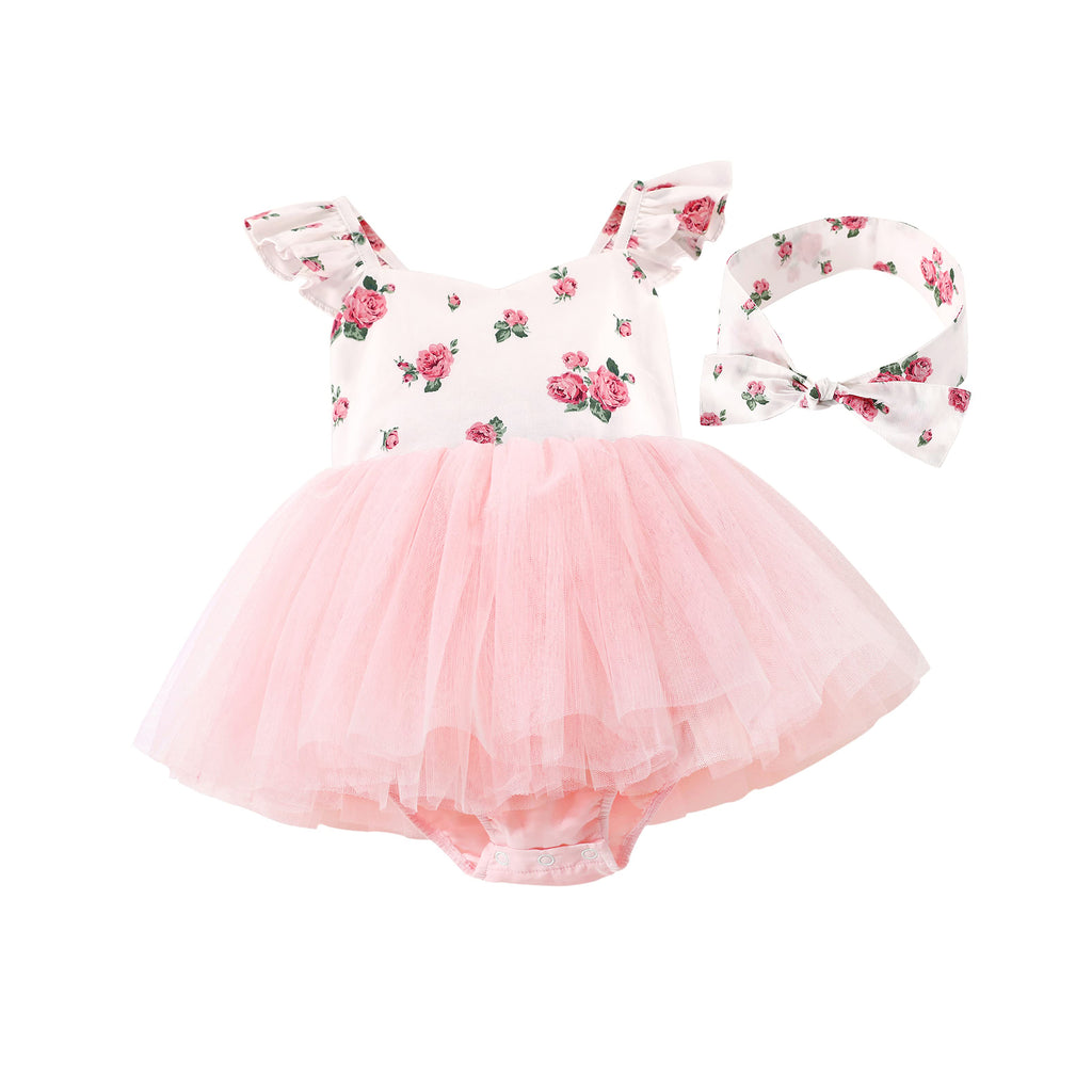 Eloise Rose Pink Baby Girls Romper - Baby Girl Cake Smash Dresses