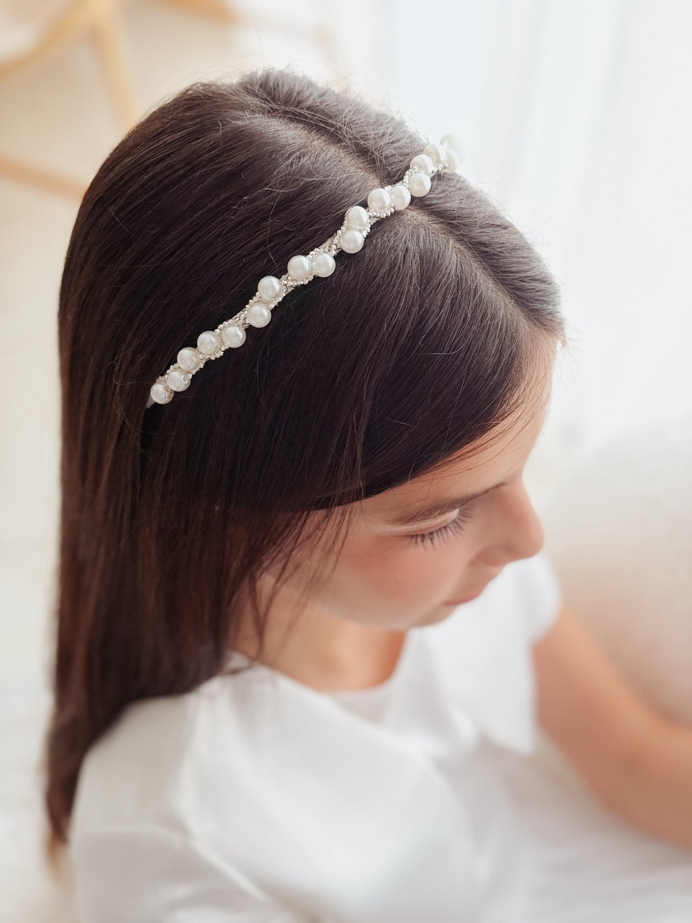 Delicate pearl headband for girls special occasions
