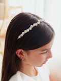 Girls pearl headband for flower girl outfit