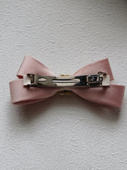 Jewel Dusty Rose Hair Bow - A Little Lacey